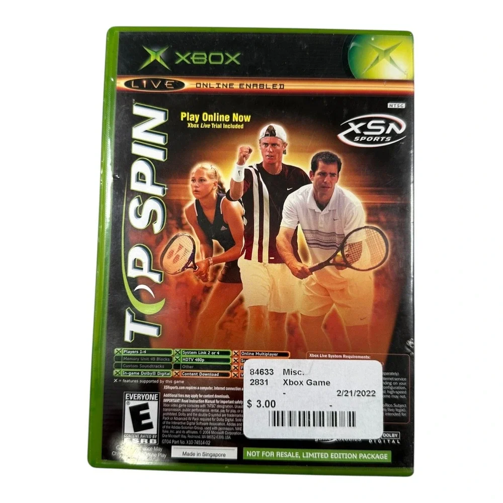 EA Sports NCAA Football‎ 2005 & Top Spin Xbox Game Bundle